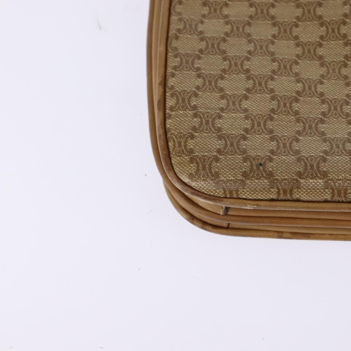 Celine Vintage Macadam Canvas And Leather Beige Canvas Shoulder Bag Bag (Pre-Owned)