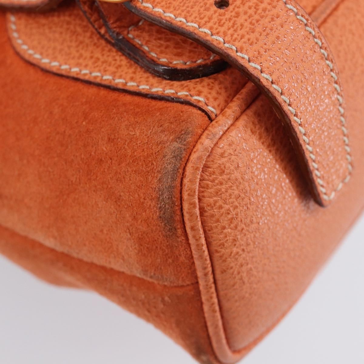 Gucci Vintage Bamboo Suede Orange Suede Backpack Bag (Pre-Owned)