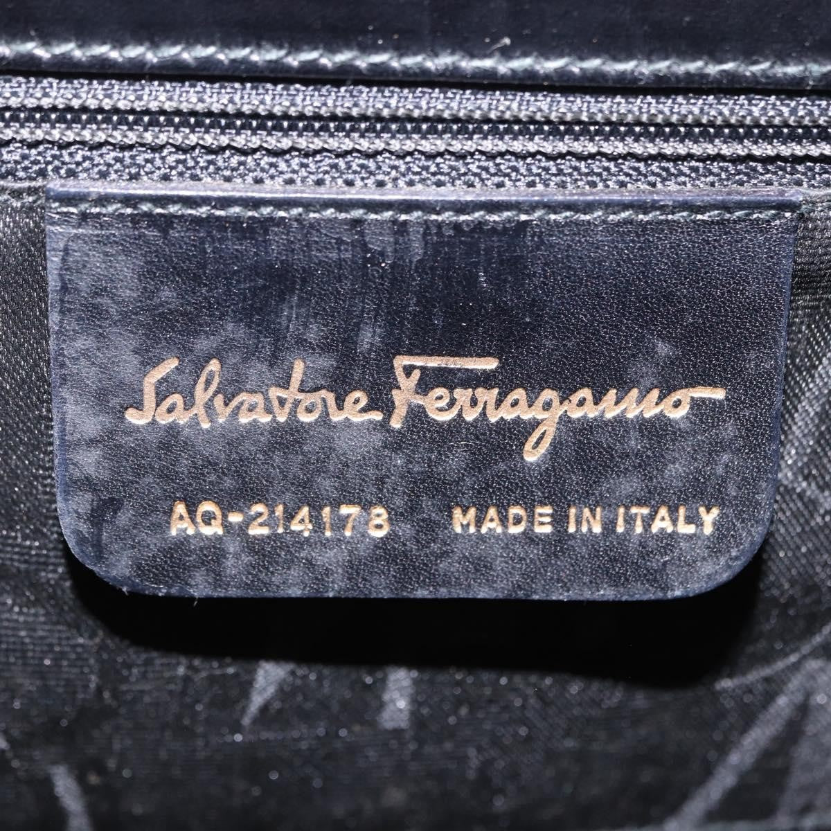 Salvatore Ferragamo Convertible Vara Bow Tote Leather Black Leather Handbag (Pre-Owned)