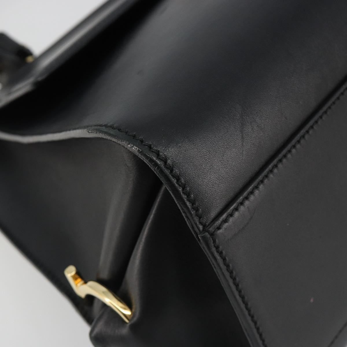 Salvatore Ferragamo Sofia Satchel Smooth Leather Black Leather Handbag (Pre-Owned)