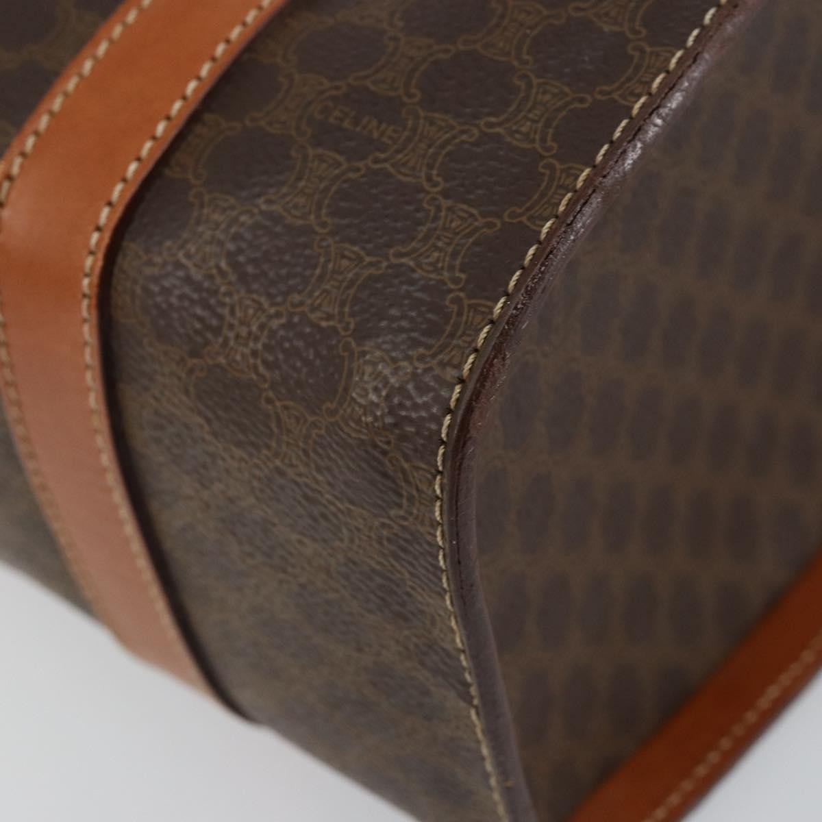 Celine Vintage Macadam Macadam Brown Canvas Handbag (Pre-Owned)
