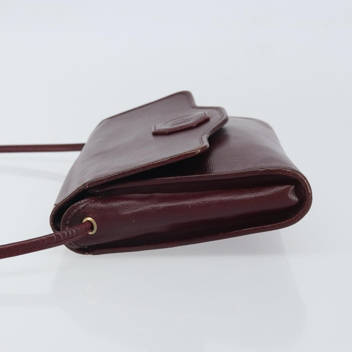 Christian Dior Vintage Leather Burgundy Leather Shoulder Bag Bag (Pre-Owned)