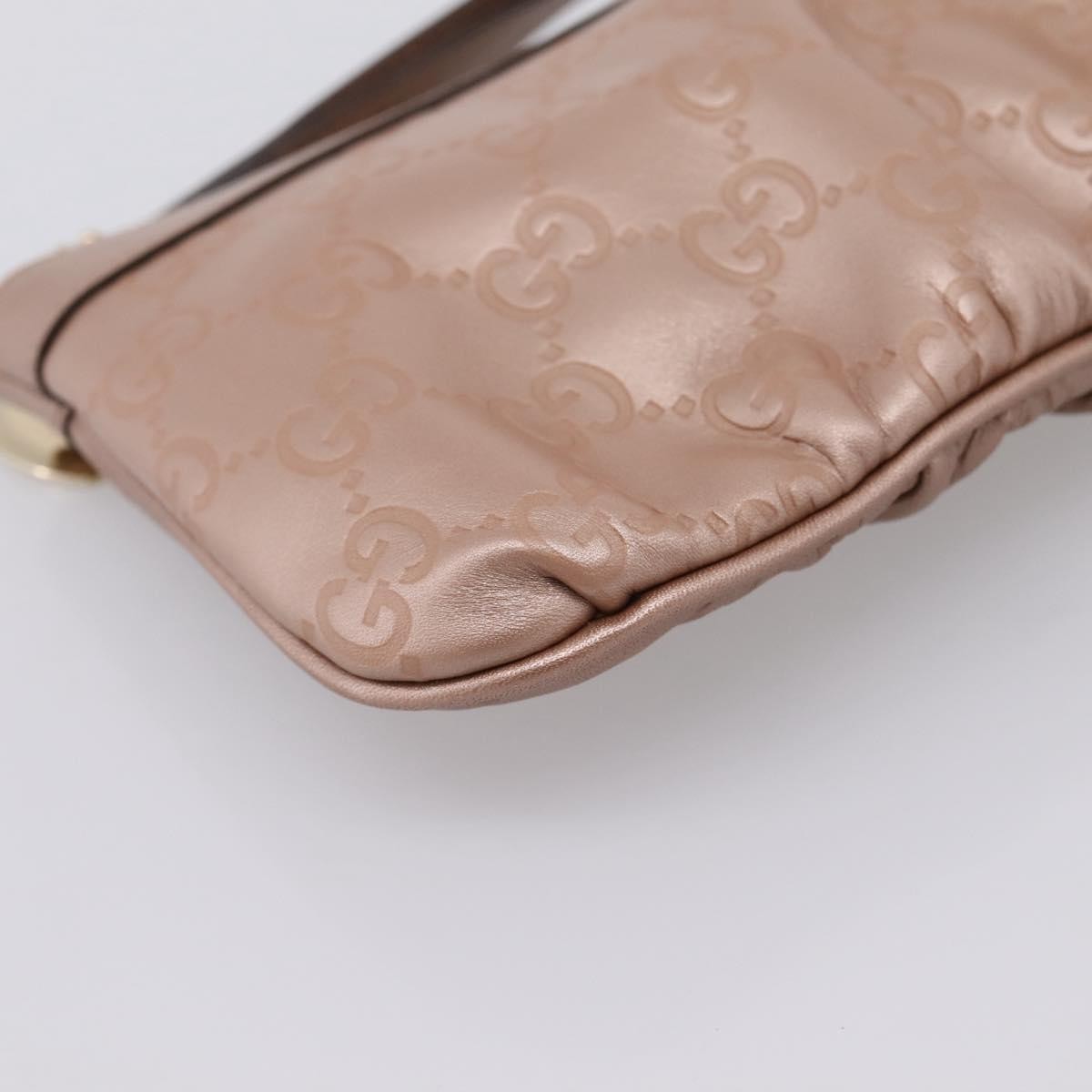 Gucci Heart Wristlet Guccissima Leather Pink Leather Clutche & Pouche Bag (Pre-Owned)