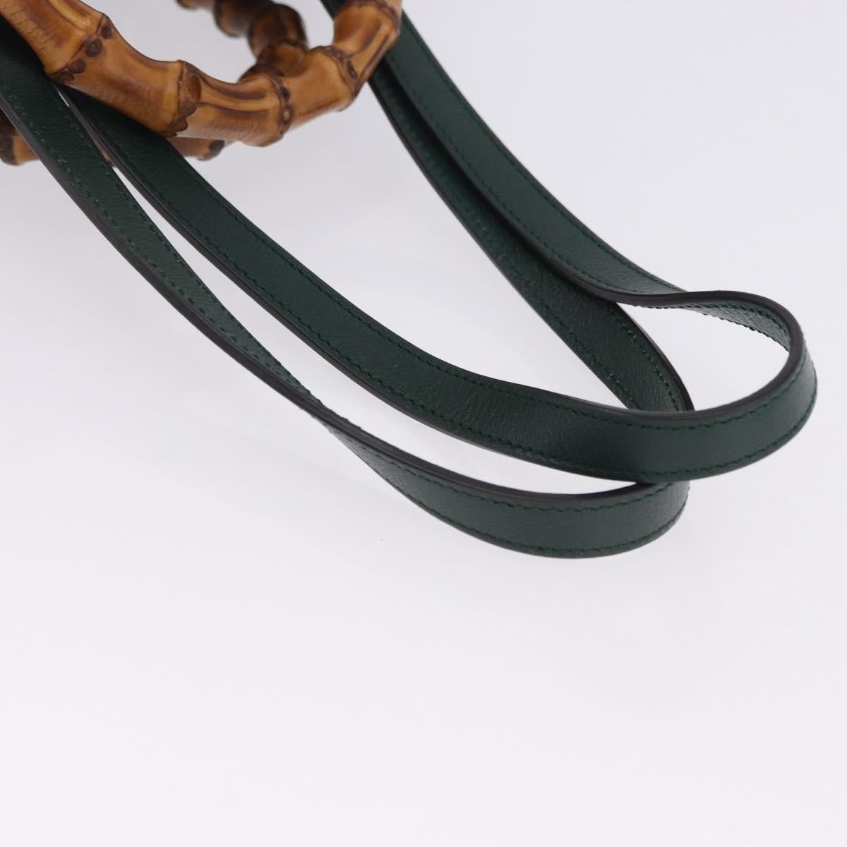 Gucci Diana Bamboo Handle Round Tote Leather Green Leather Tote Bag Bag (Pre-Owned)