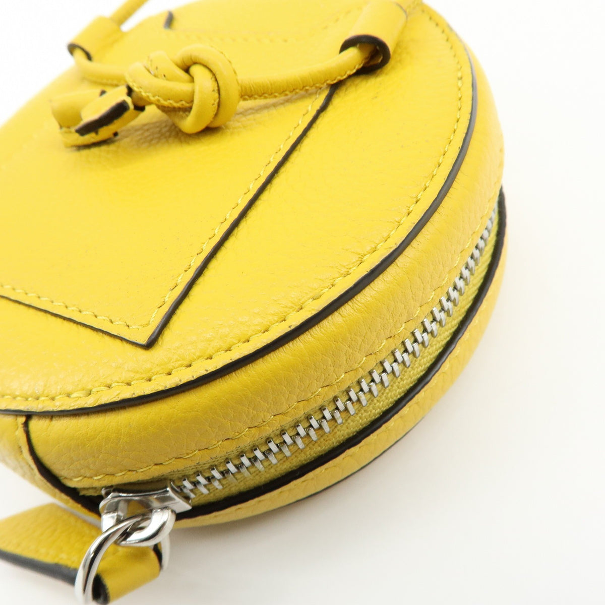 Fendi Vintage Ff Round Embossed Leather Yellow Leather Crossbody Bag Bag (Pre-Owned)