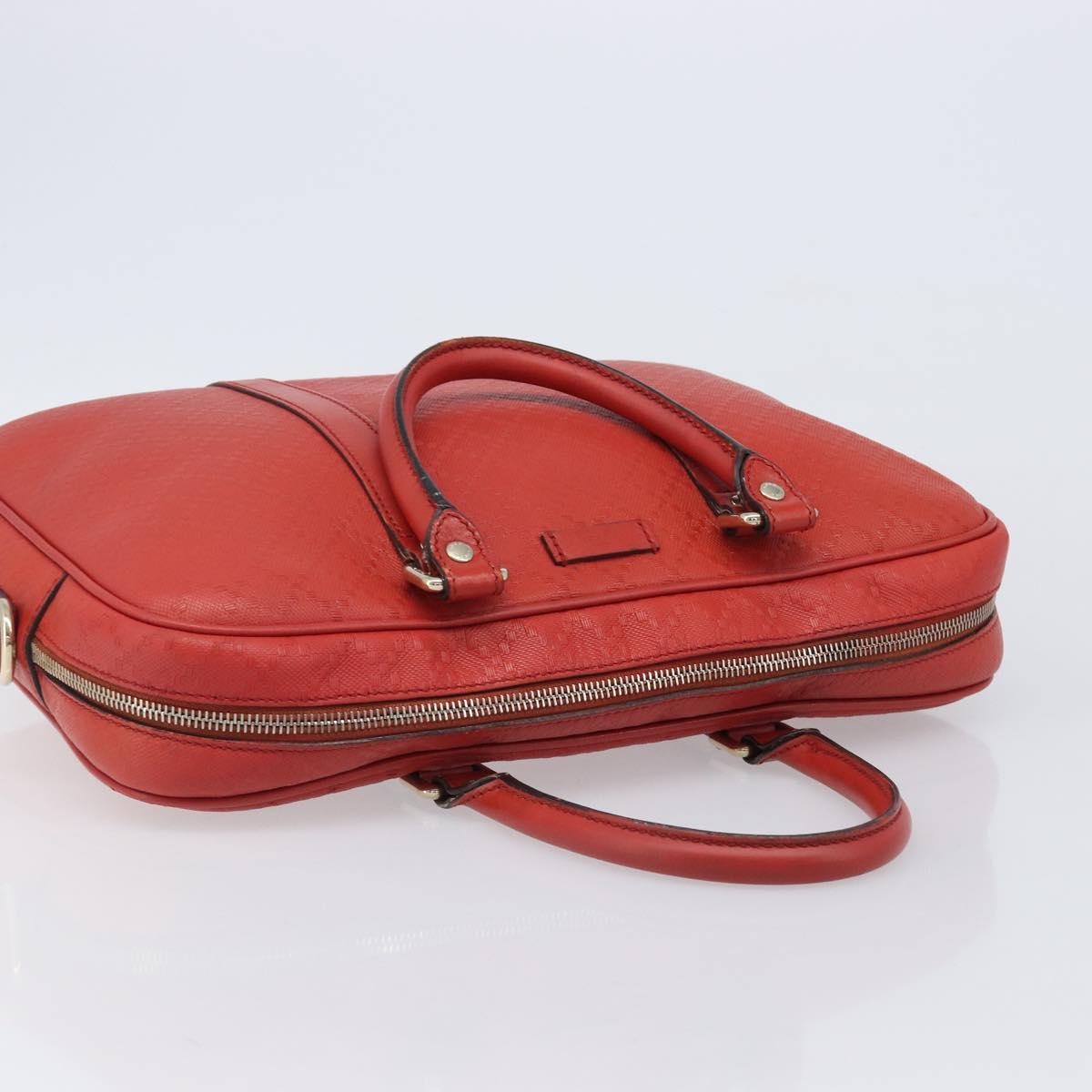 Gucci Bright Convertible Diamante Leather Red Leather Briefcase Bag (Pre-Owned)