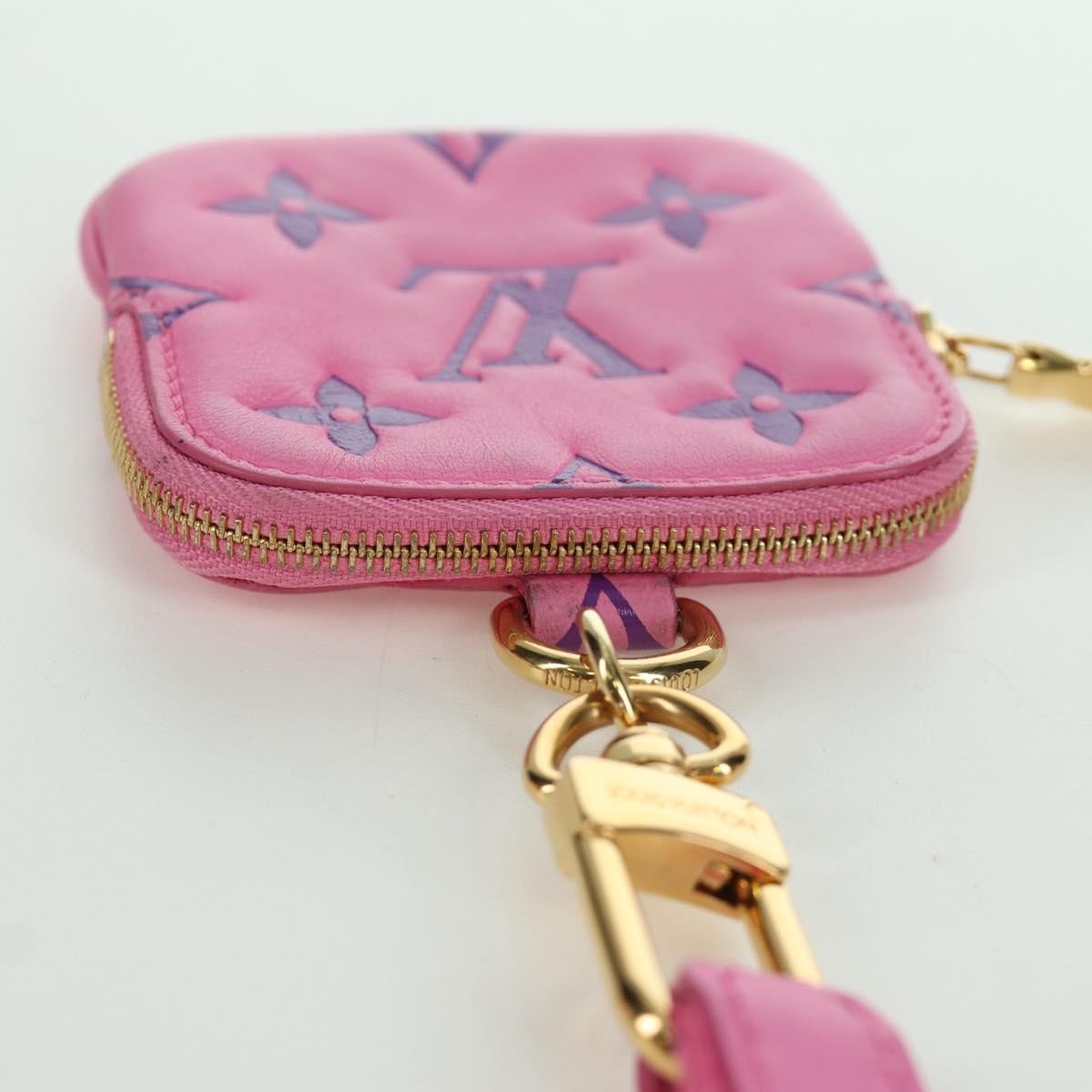 Louis Vuitton Lanyard Multipochette Coin Case Monogram Empreinte Pink Canvas Wallets Accessory (Pre-Owned)
