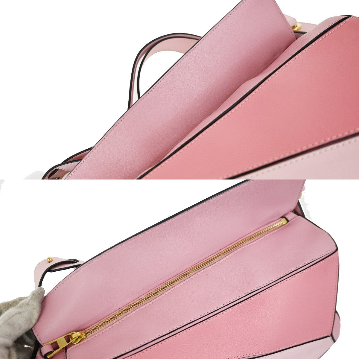 Loewe Puzzle Leather Pink Leather Handbag (Pre-Owned)