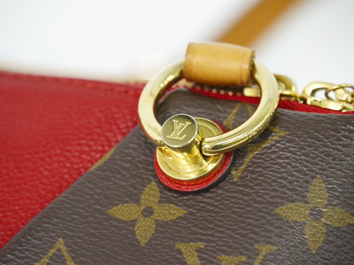 Louis Vuitton V Tote Monogram Canvas And Leather Brown Canvas Handbag (Pre-Owned)