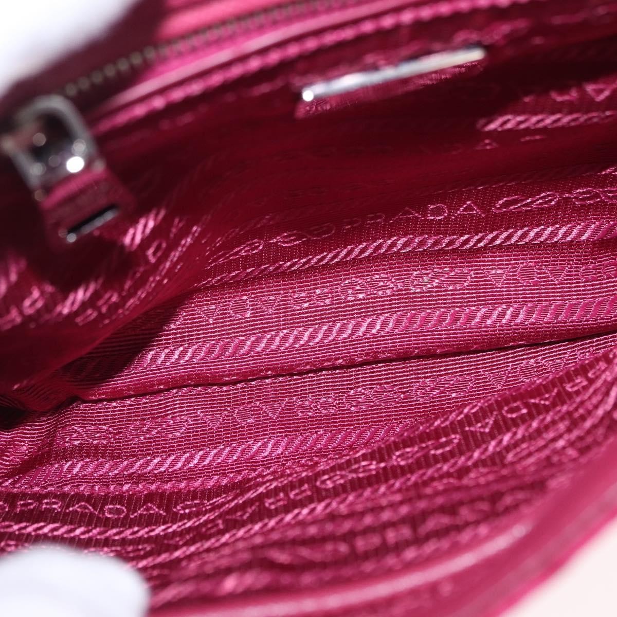 Prada Pushlock Chain Flap Quilted Tessuto Pink Nylon Handbag (Pre-Owned)
