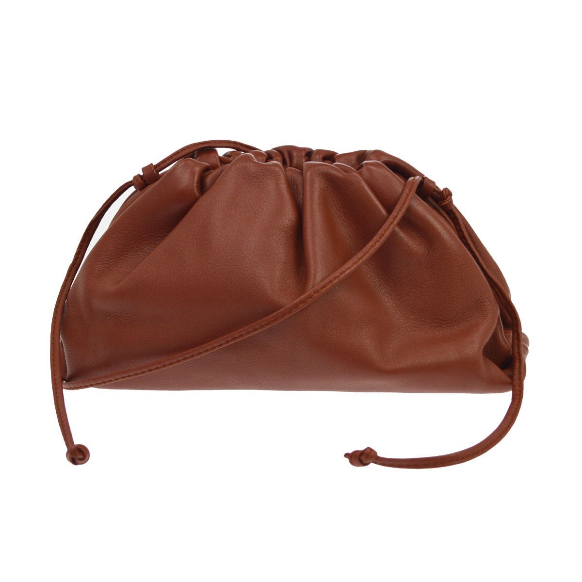 Bottega Veneta The Pouch Leather Brown Leather Clutche & Pouche Bag (Pre-Owned)