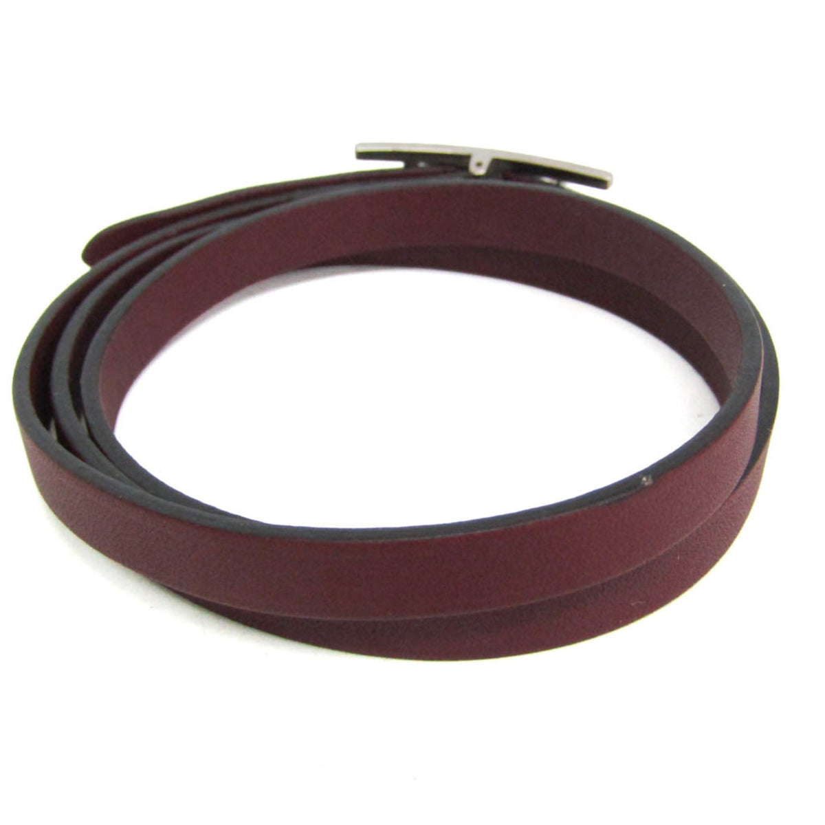 Hermes Hapi 3 Leather Burgundy Leather Bracelet Jewelry (Pre-Owned)
