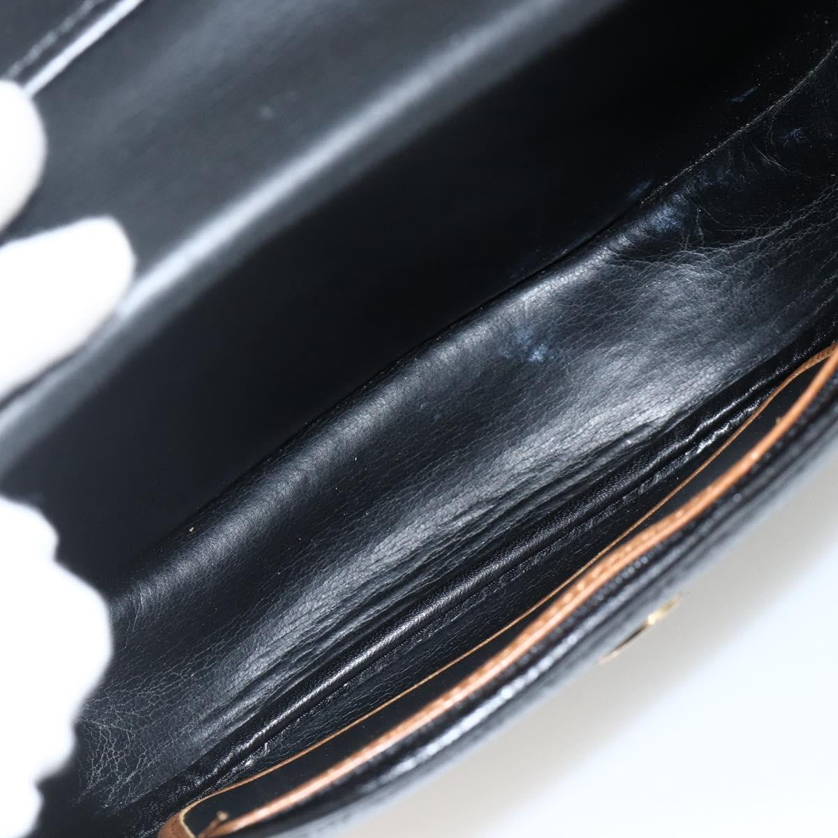 Christian Dior Cd Shoulder Bag Leather Black Leather Shoulder Bag Bag (Pre-Owned)