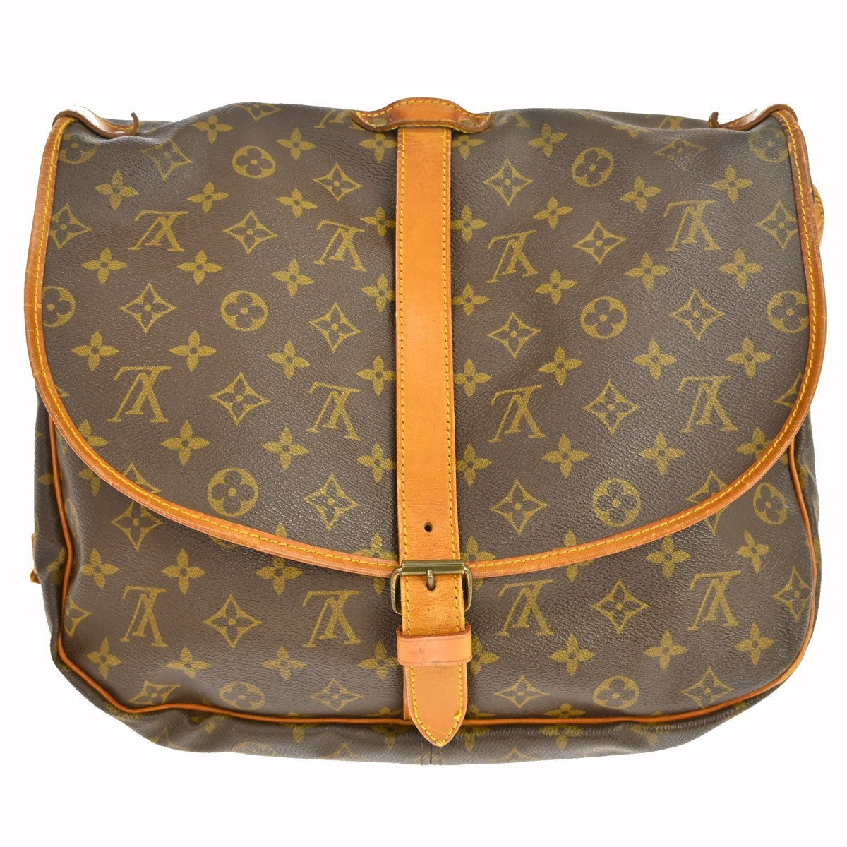 Louis Vuitton Saumur Monogram Brown Canvas Shoulder Bag Bag (Pre-Owned)
