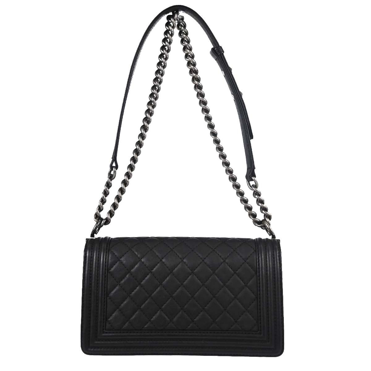 Chanel Paris-Dallas Compartment Boy Flap Quilted Calfskin With Metal Adornments Black Leather Shoulder Bag Bag (Pre-Owned)