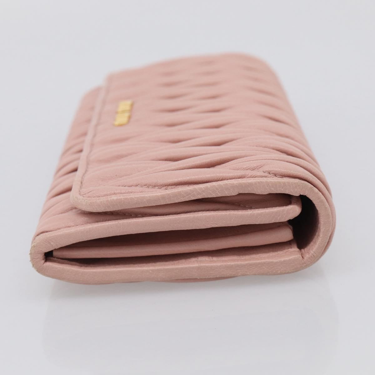 Miu Miu Matelasse Leather Pink Leather Wallets Accessory (Pre-Owned)
