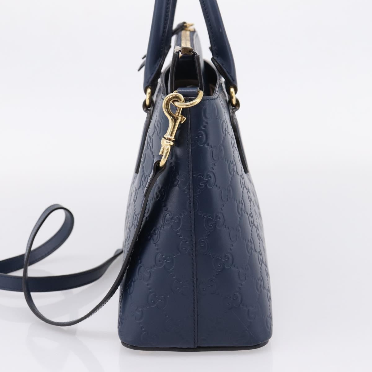 Gucci Linea A Convertible Guccissima Leather Navy Leather Tote Bag Bag (Pre-Owned)