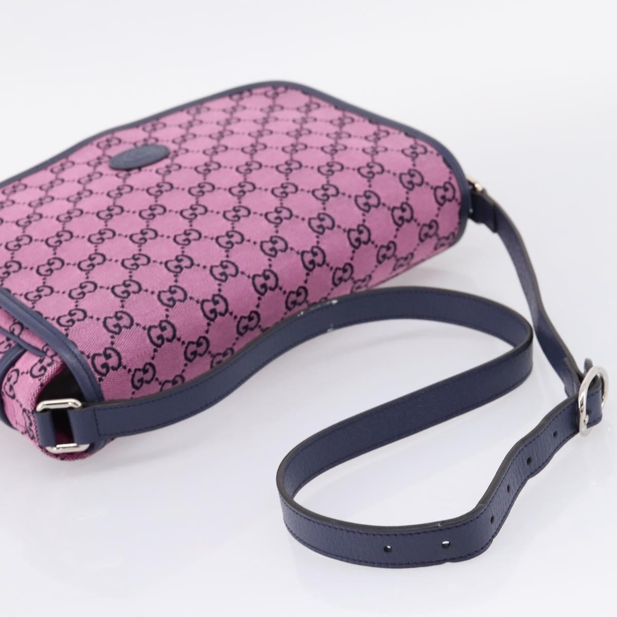 Gucci Children's Messenger Gg Canvas Pink Canvas Handbag (Pre-Owned)