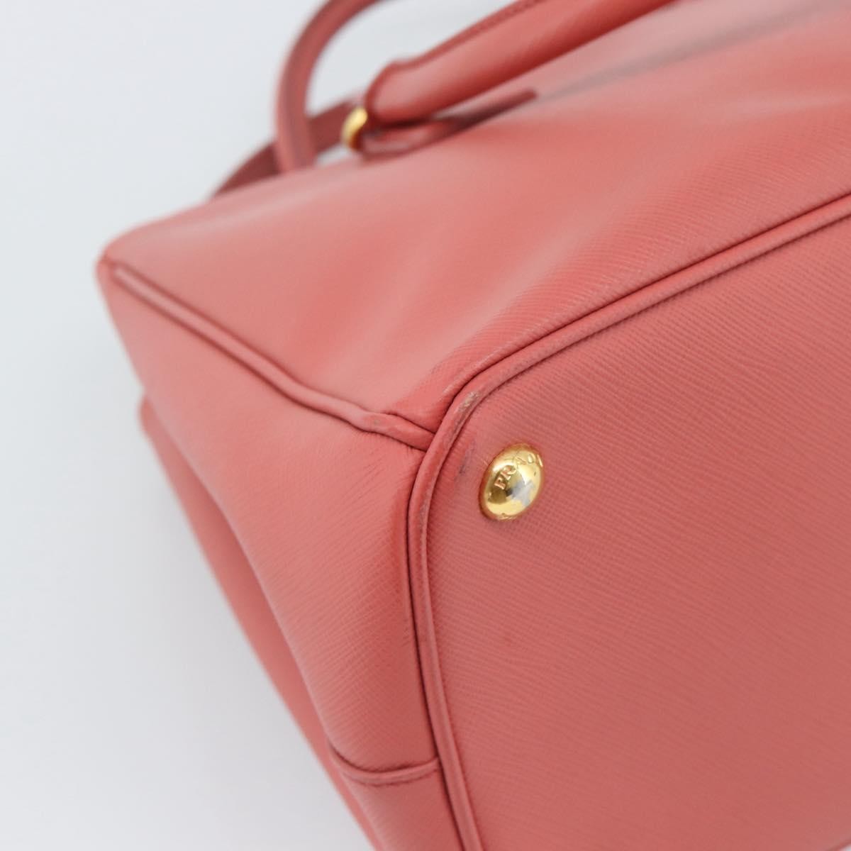 Prada Galleria Double Zip Saffiano Leather Pink Leather Tote Bag Bag (Pre-Owned)
