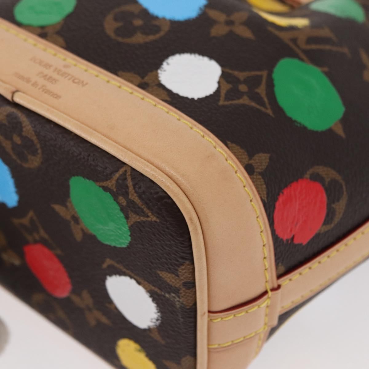 Louis Vuitton Noe Yayoi Kusama Painted Dots Monogram Canvas Brown Canvas Handbag (Pre-Owned)