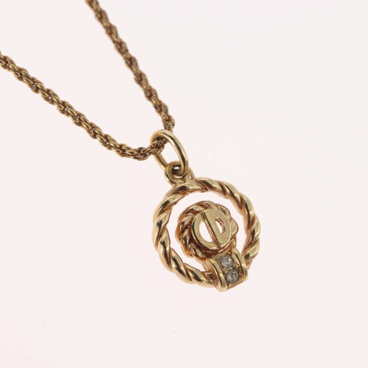 Christian Dior Cd Pendant Gold-Plated Gold Gold_Plated Necklace Jewelry (Pre-Owned)