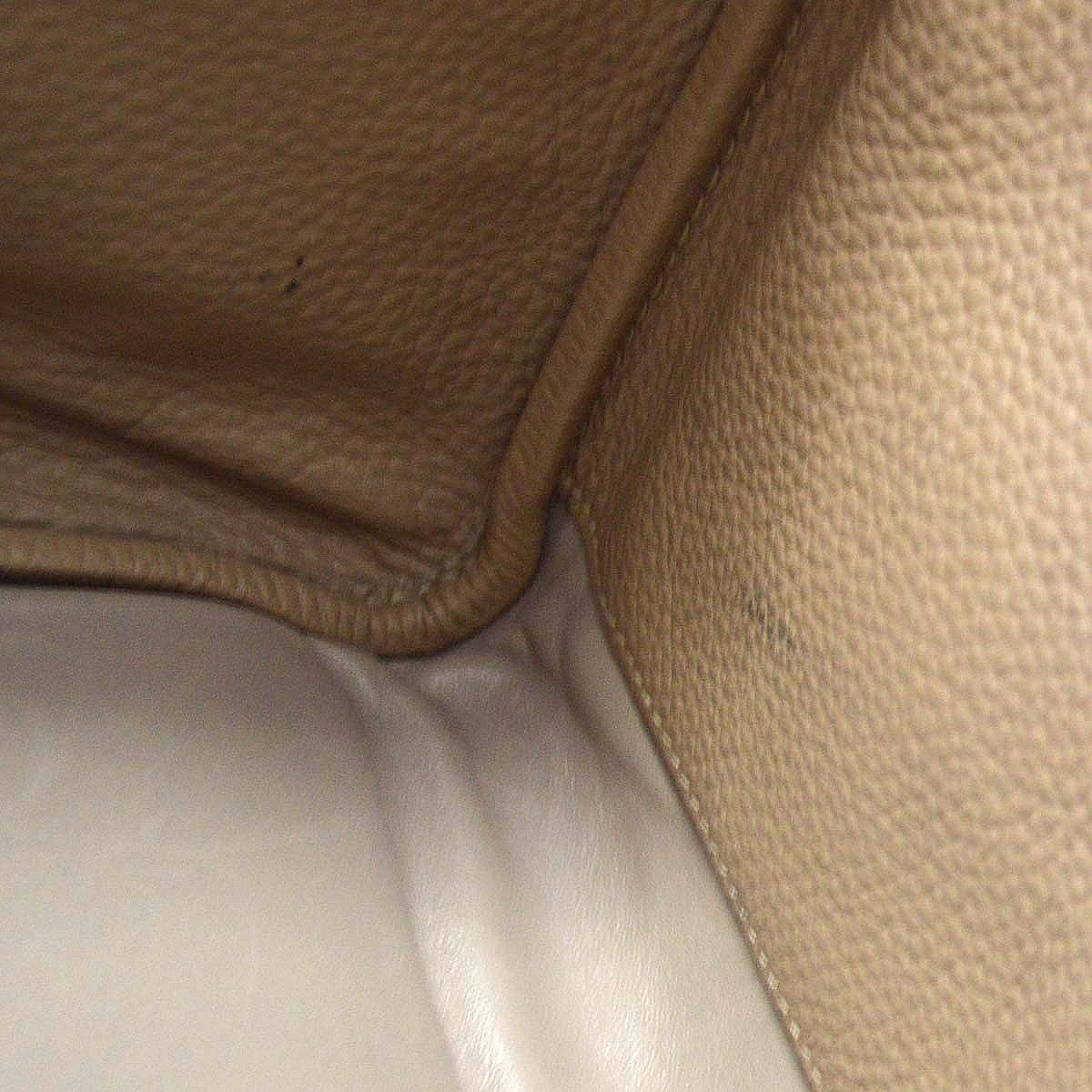 Hermes Lindy Clemence Gray Leather Handbag (Pre-Owned)