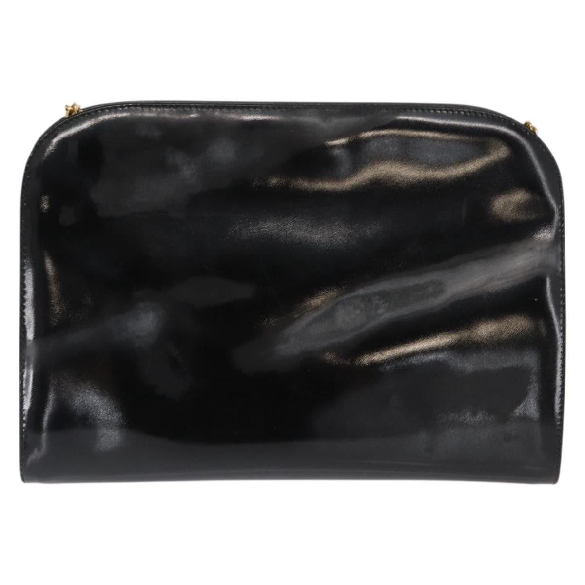 Salvatore Ferragamo Vintage Gancini Chain Patent Leather Black Patent_Leather Shoulder Bag Bag (Pre-Owned)