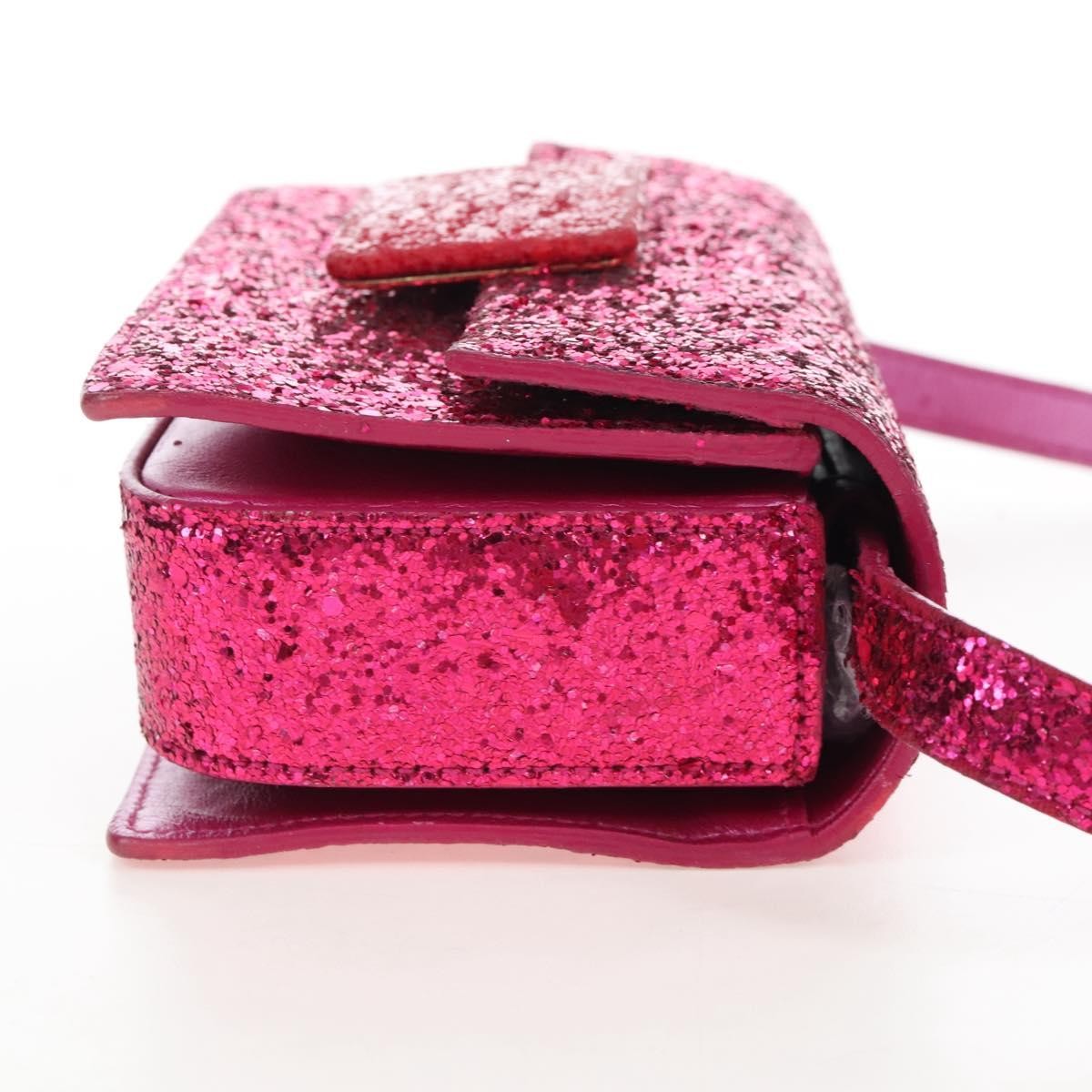 Saint Laurent Lulu Bunny Glitter Pink Leather Shoulder Bag Bag (Pre-Owned)