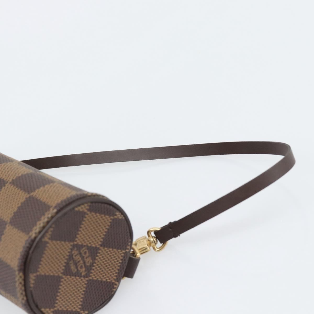 Louis Vuitton Papillon Pochette Damier Ebene Brown Canvas Clutche & Pouche Bag (Pre-Owned)