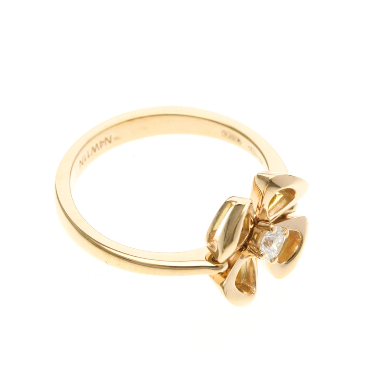 Bvlgari Fiorever 18K White Gold And Pave Diamonds Gold Pink_Gold Ring Jewelry (Pre-Owned)