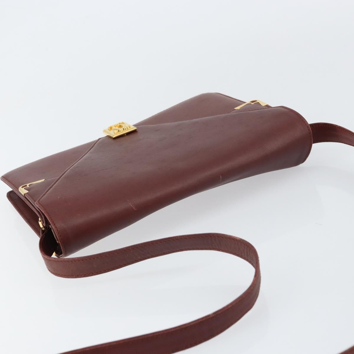 Cartier Must De Cartier Leather Burgundy Leather Shoulder Bag Bag (Pre-Owned)
