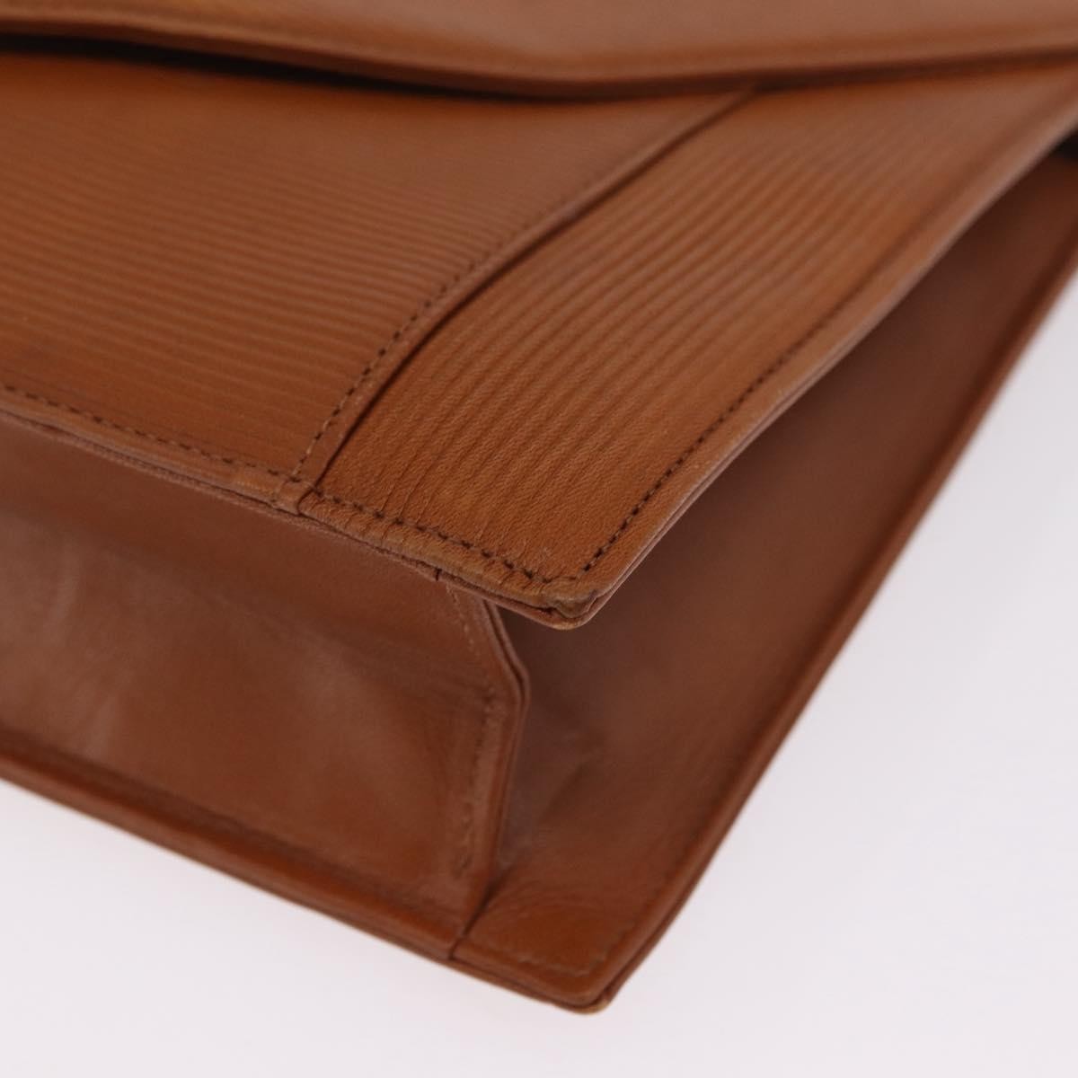 Saint Laurent Vintage Shoulder Bag Leather Brown Leather Shoulder Bag Bag (Pre-Owned)
