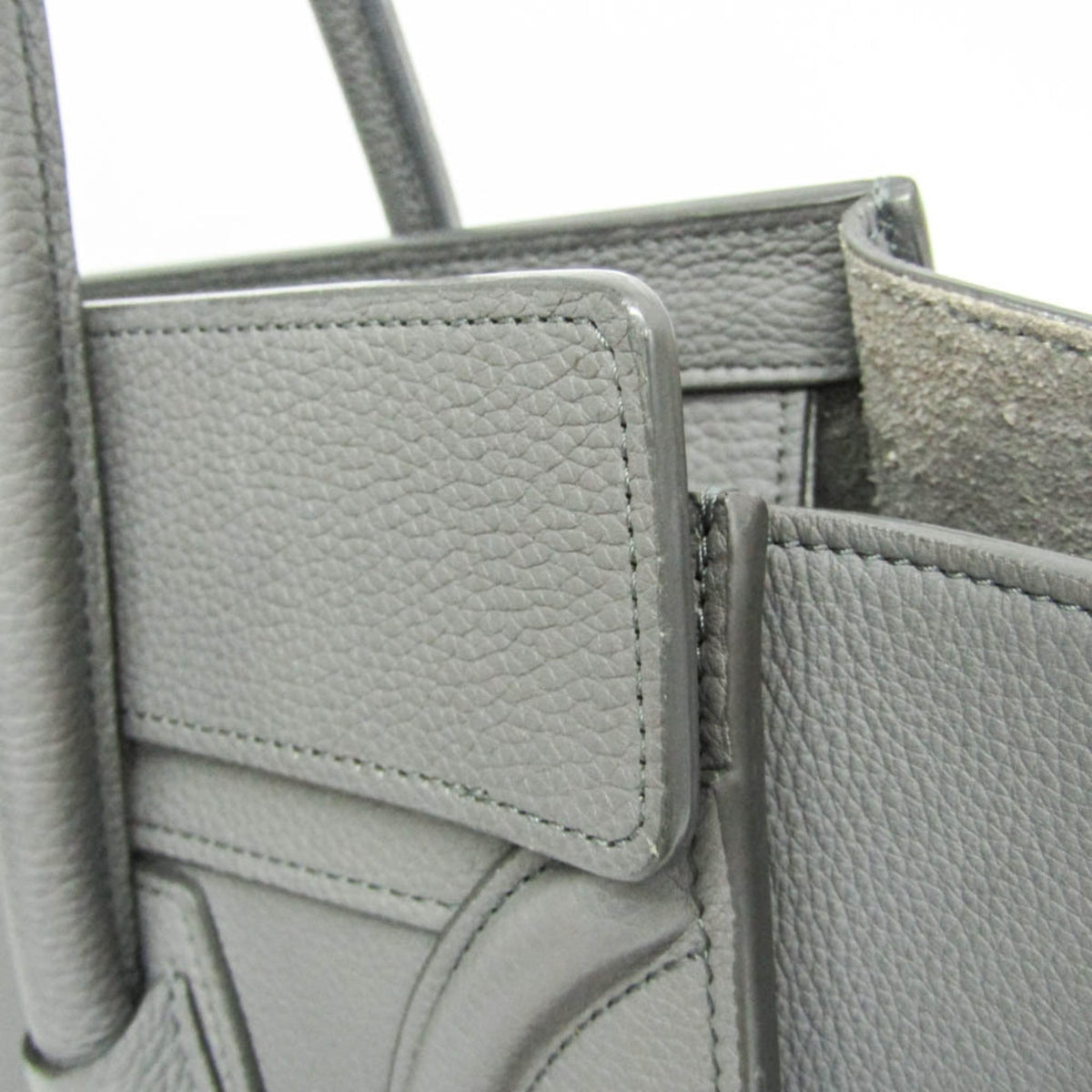 Celine Luggage Smooth Leather Gray Leather Handbag (Pre-Owned)