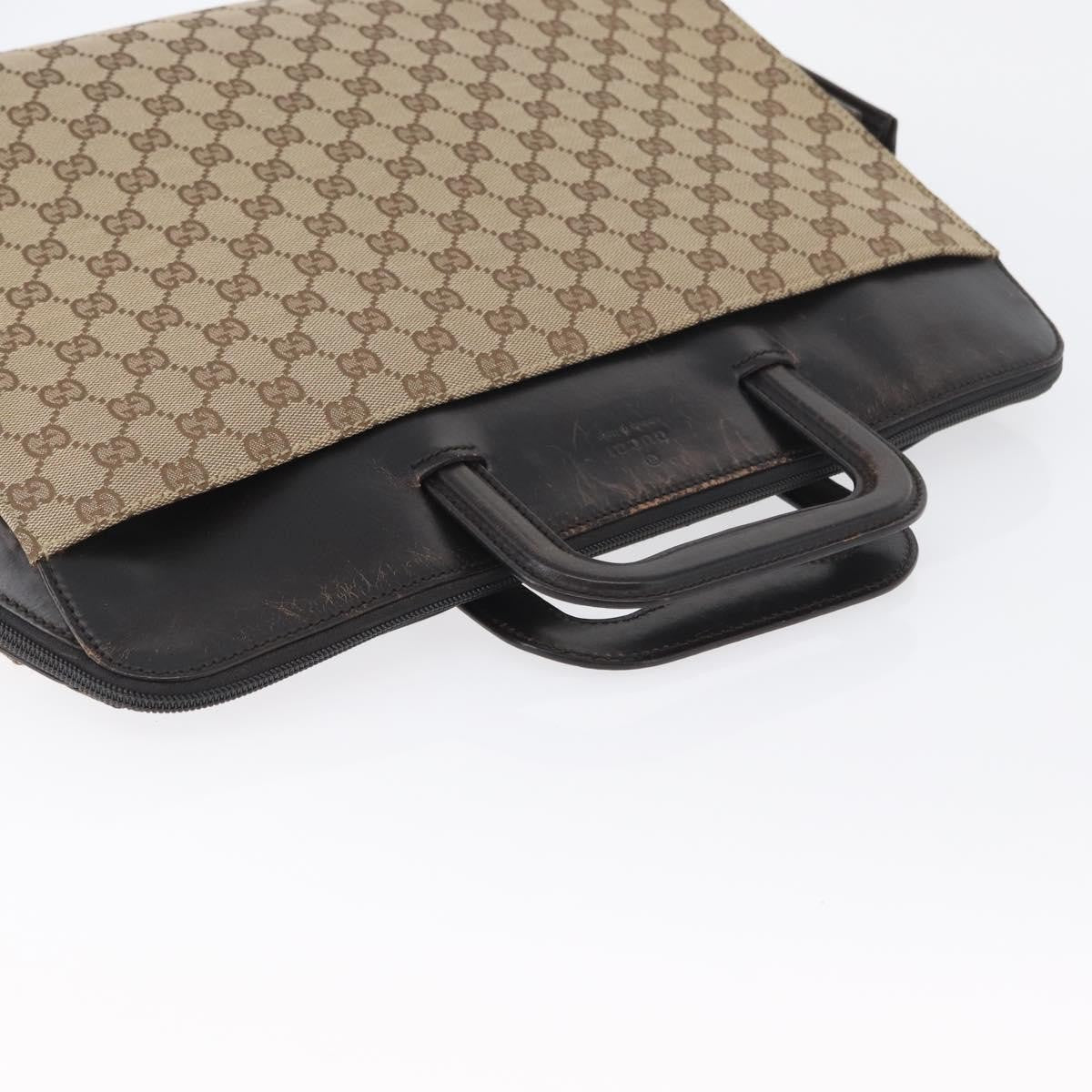 Gucci Gg Canvas Canvas Beige Canvas Briefcase Bag (Pre-Owned)