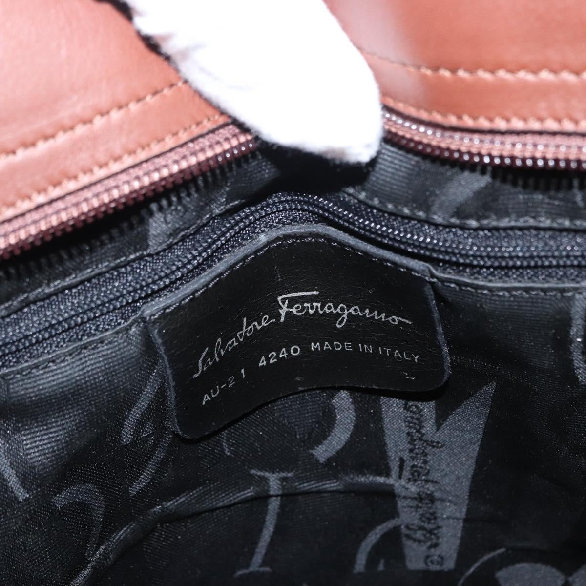 Salvatore Ferragamo Vara Tote Canvas Brown Canvas Tote Bag Bag (Pre-Owned)
