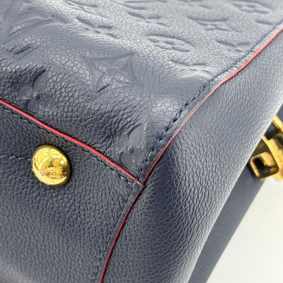 Louis Vuitton Montaigne Monogram Empreinte Leather Navy Leather Handbag (Pre-Owned)
