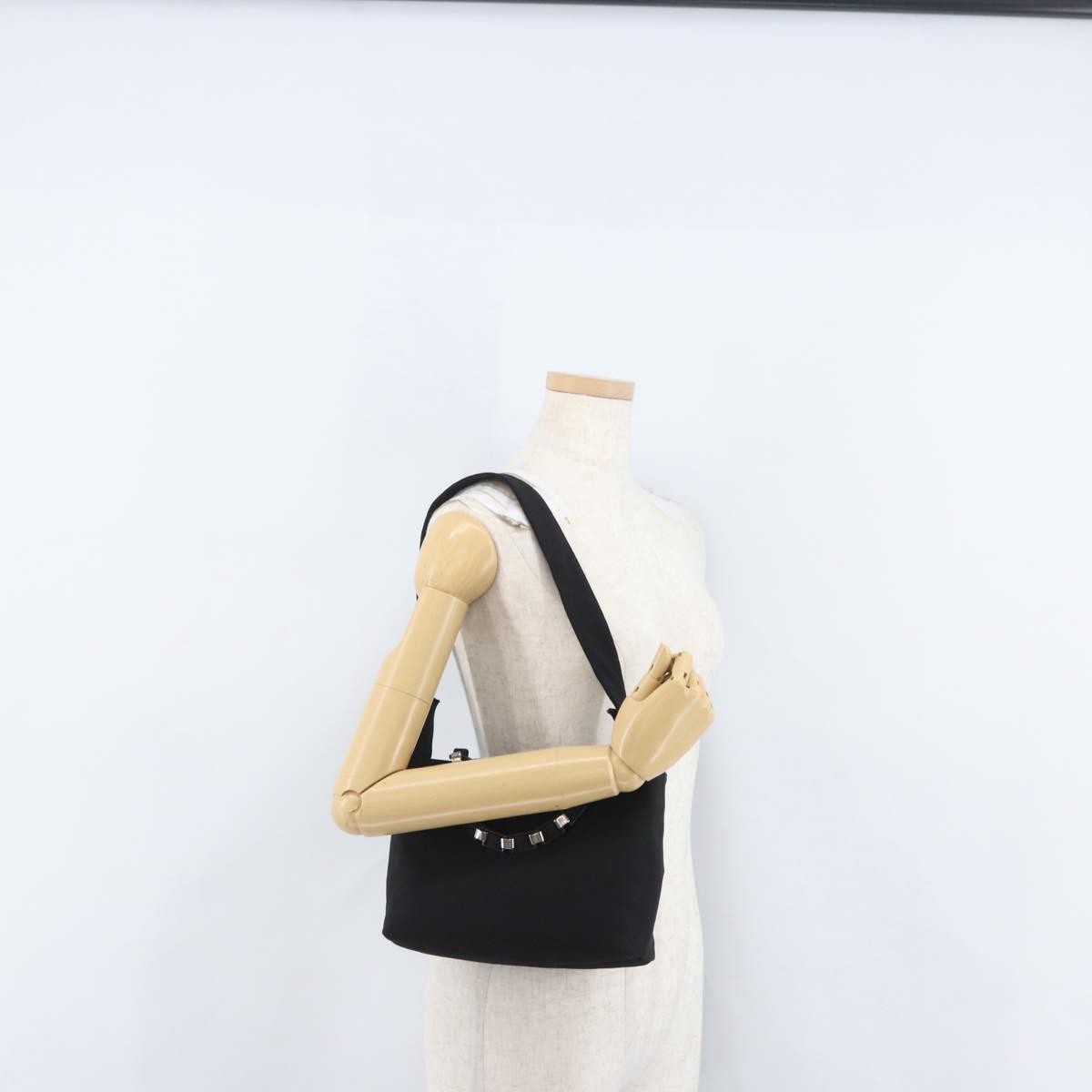 Salvatore Ferragamo Vintage Canvas Black Canvas Handbag (Pre-Owned)