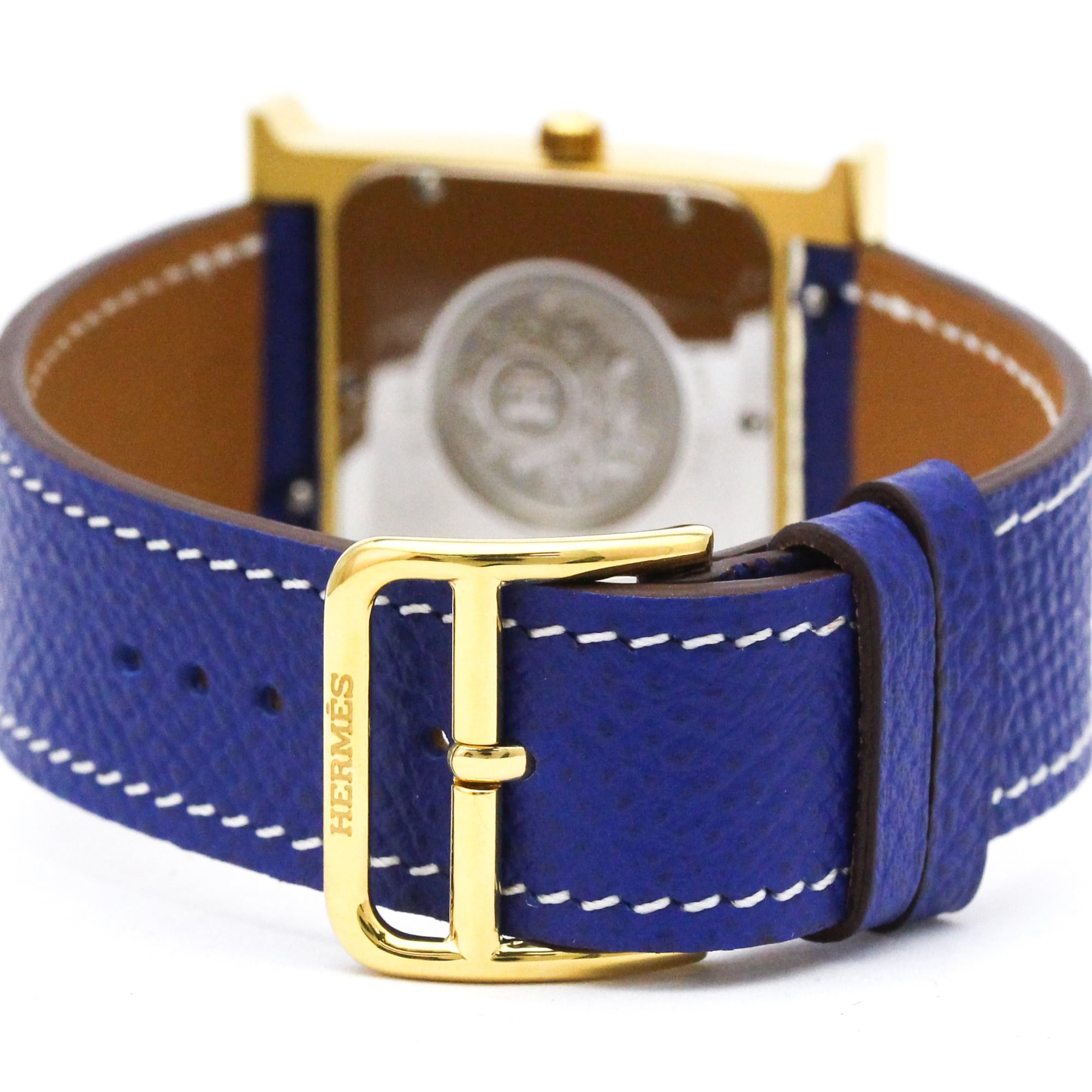 Hermes Heure H Quartz Stainless Steel And Leather Watch (Pre-Owned)