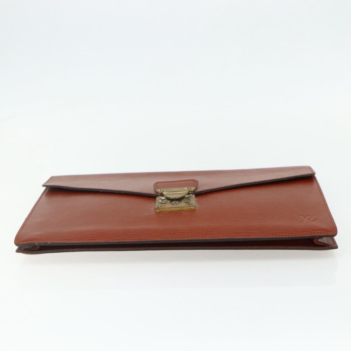 Louis Vuitton Porte-Documents Senateur Epi Leather Brown Leather Clutche & Pouche Bag (Pre-Owned)