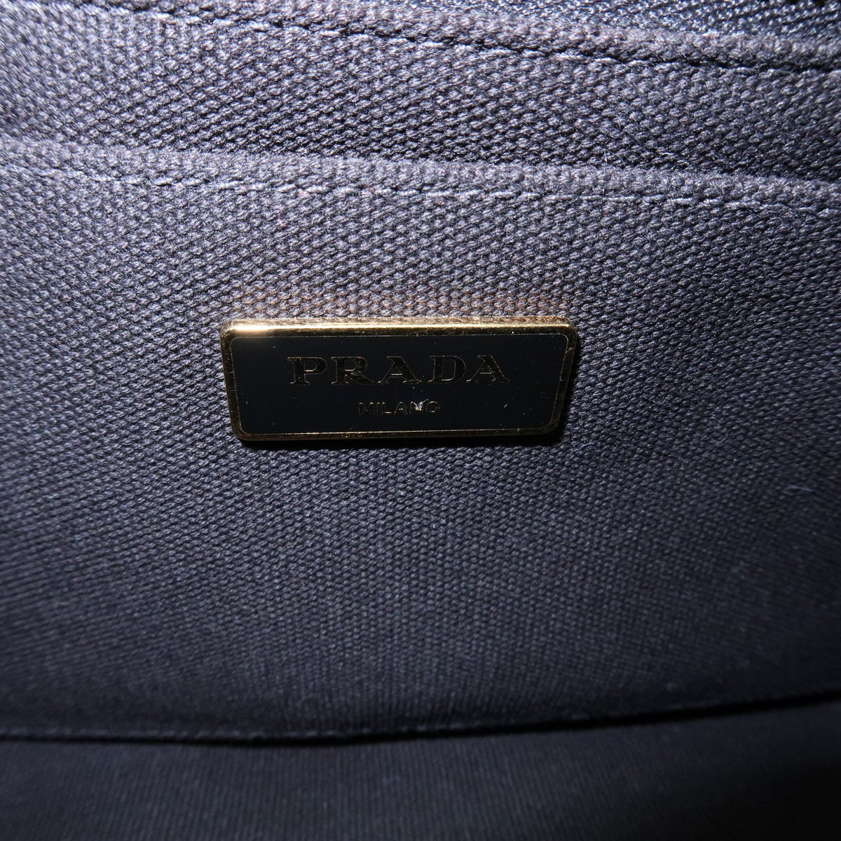 Prada Canapa Canvas Black Canvas Tote Bag Bag (Pre-Owned)
