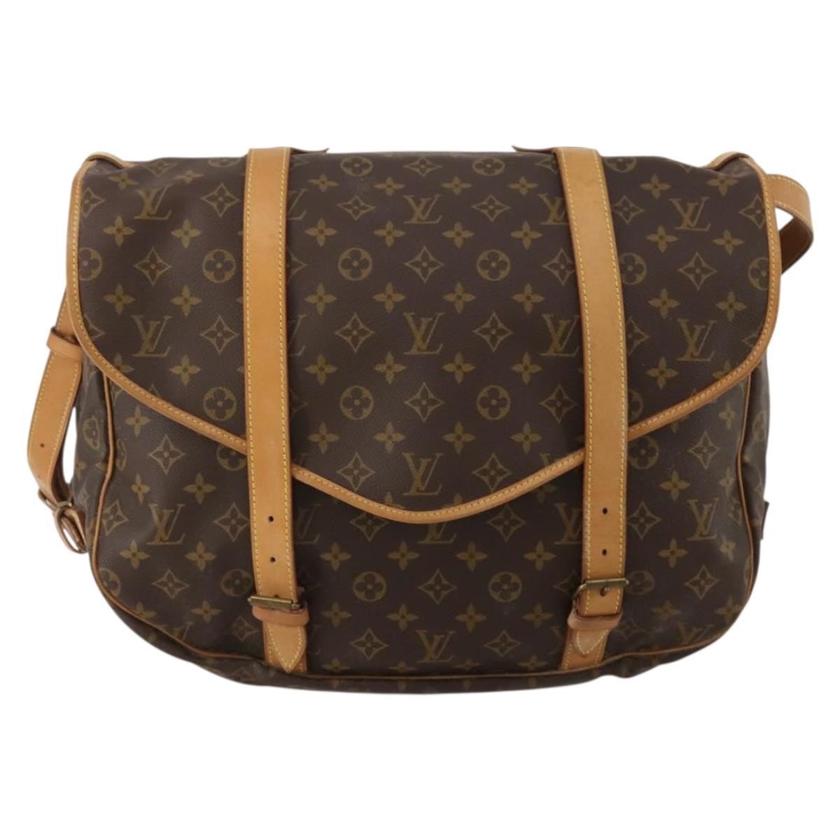 Louis Vuitton Saumur Monogram Canvas Brown Canvas Shoulder Bag Bag (Pre-Owned)
