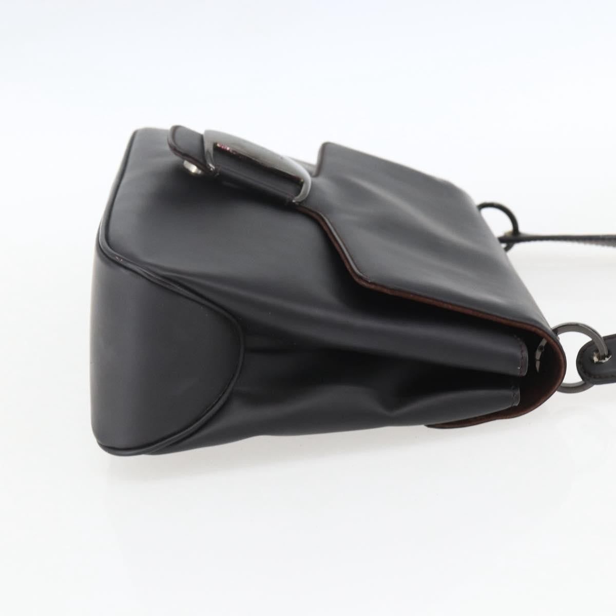 Salvatore Ferragamo Vala Leather Black Leather Shoulder Bag Bag (Pre-Owned)
