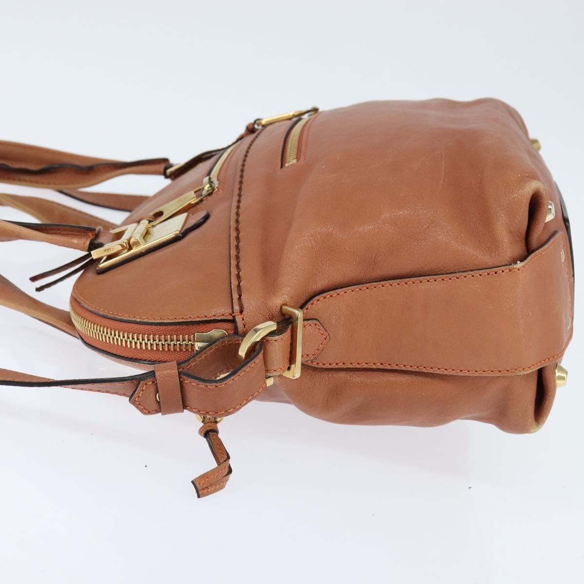 Chloe Angie Tote Leather Brown Leather Tote Bag Bag (Pre-Owned)