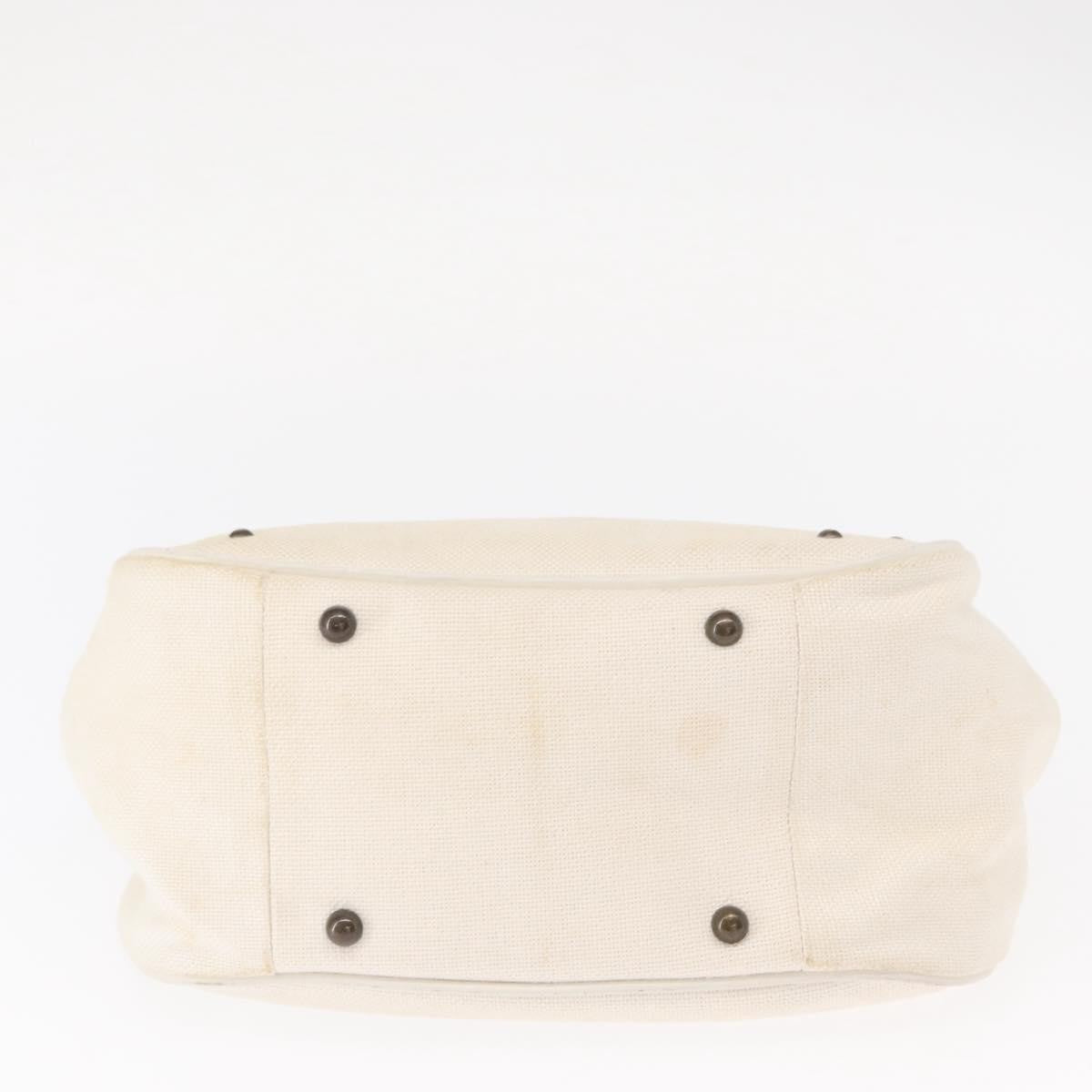Chloe Vintage Leather White Canvas Handbag (Pre-Owned)