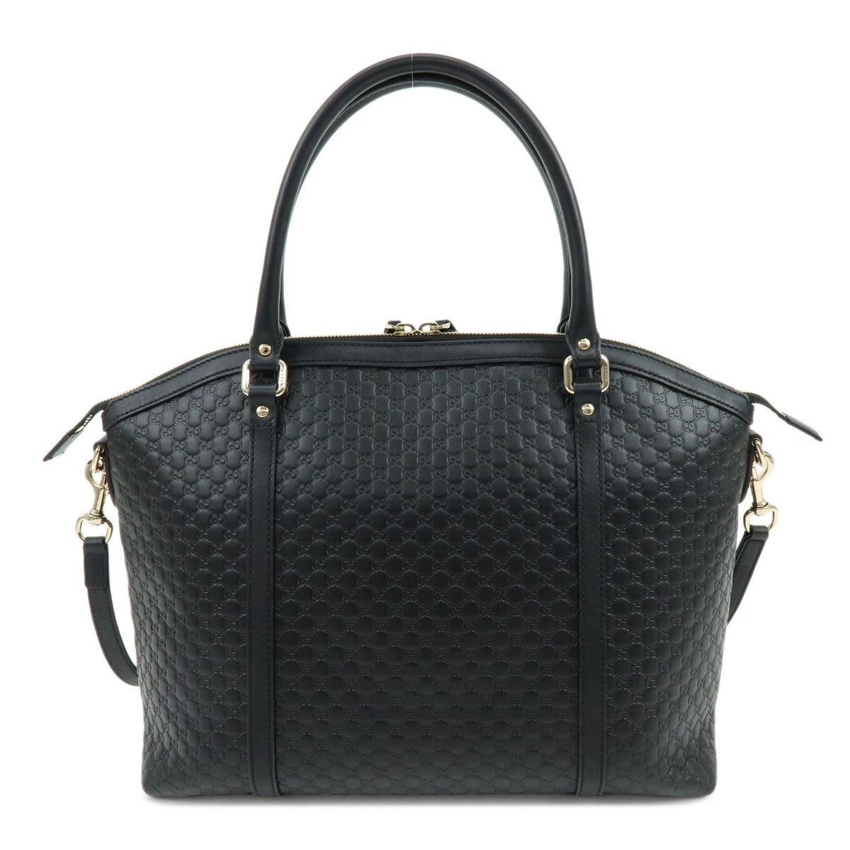 Gucci Guccissima Gg Leather Black Leather Handbag (Pre-Owned)