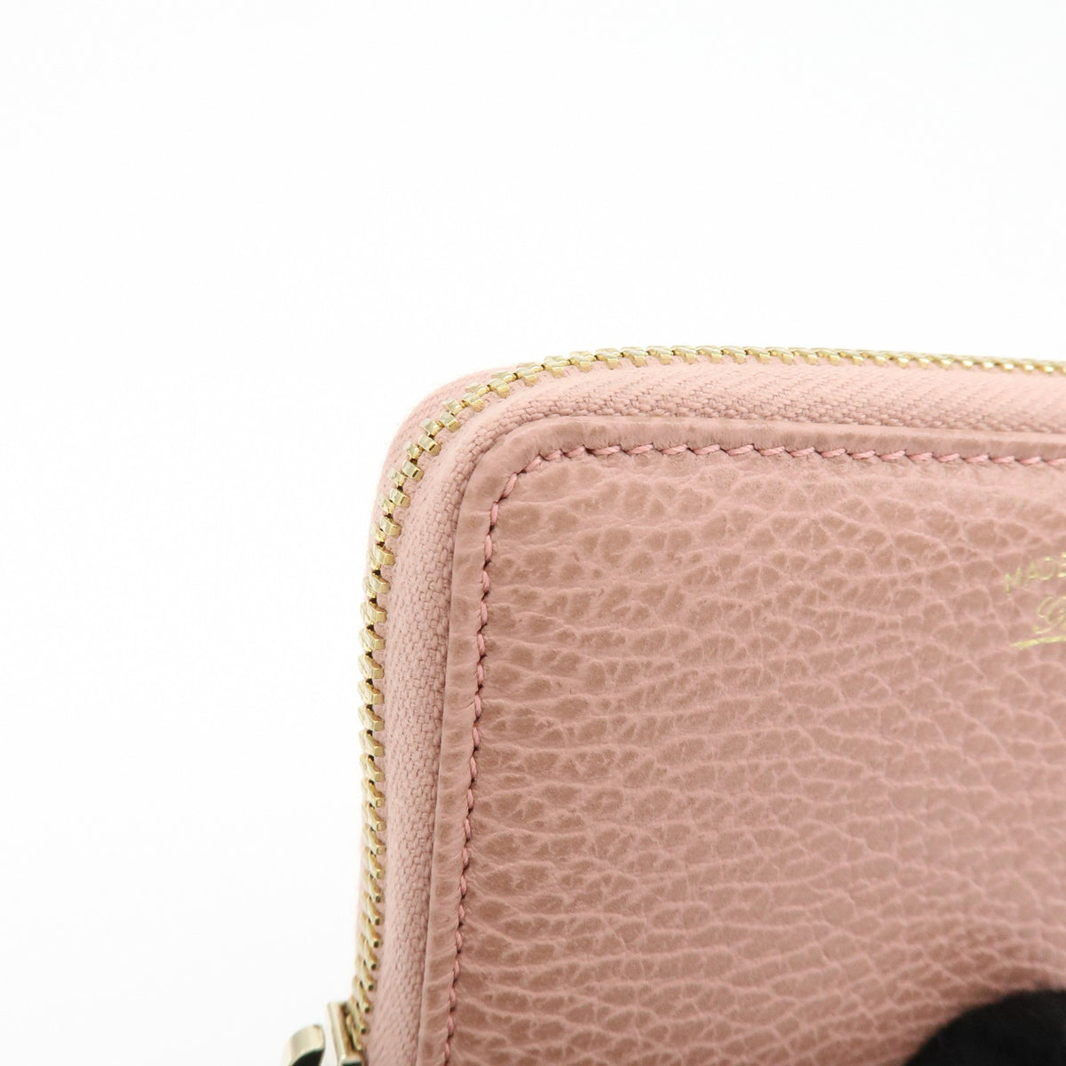 Gucci Swing Zip Around Leather Pink Leather Wallets Accessory (Pre-Owned)