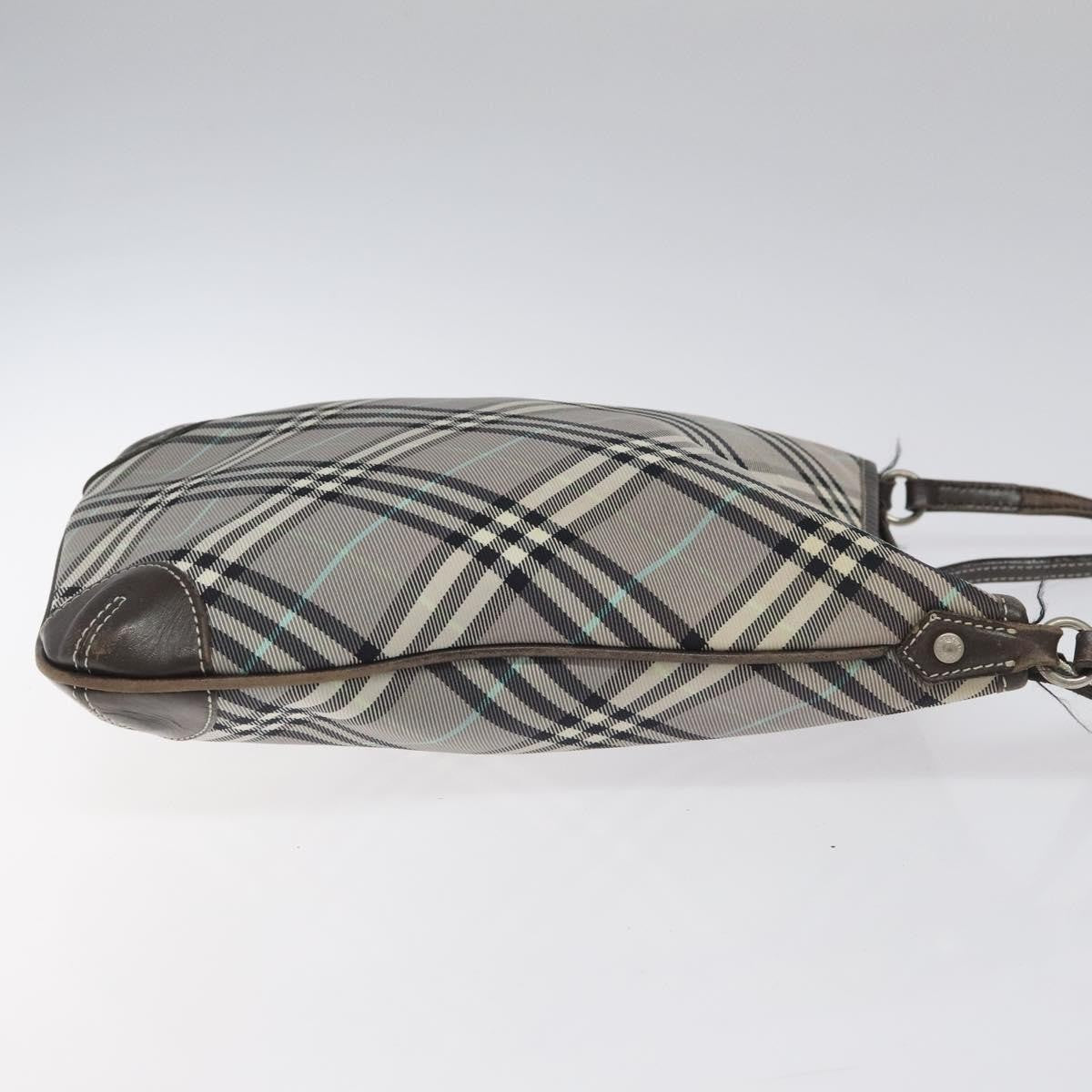 Burberry Nova Check Blue Label Nylon Gray Nylon Shoulder Bag Bag (Pre-Owned)