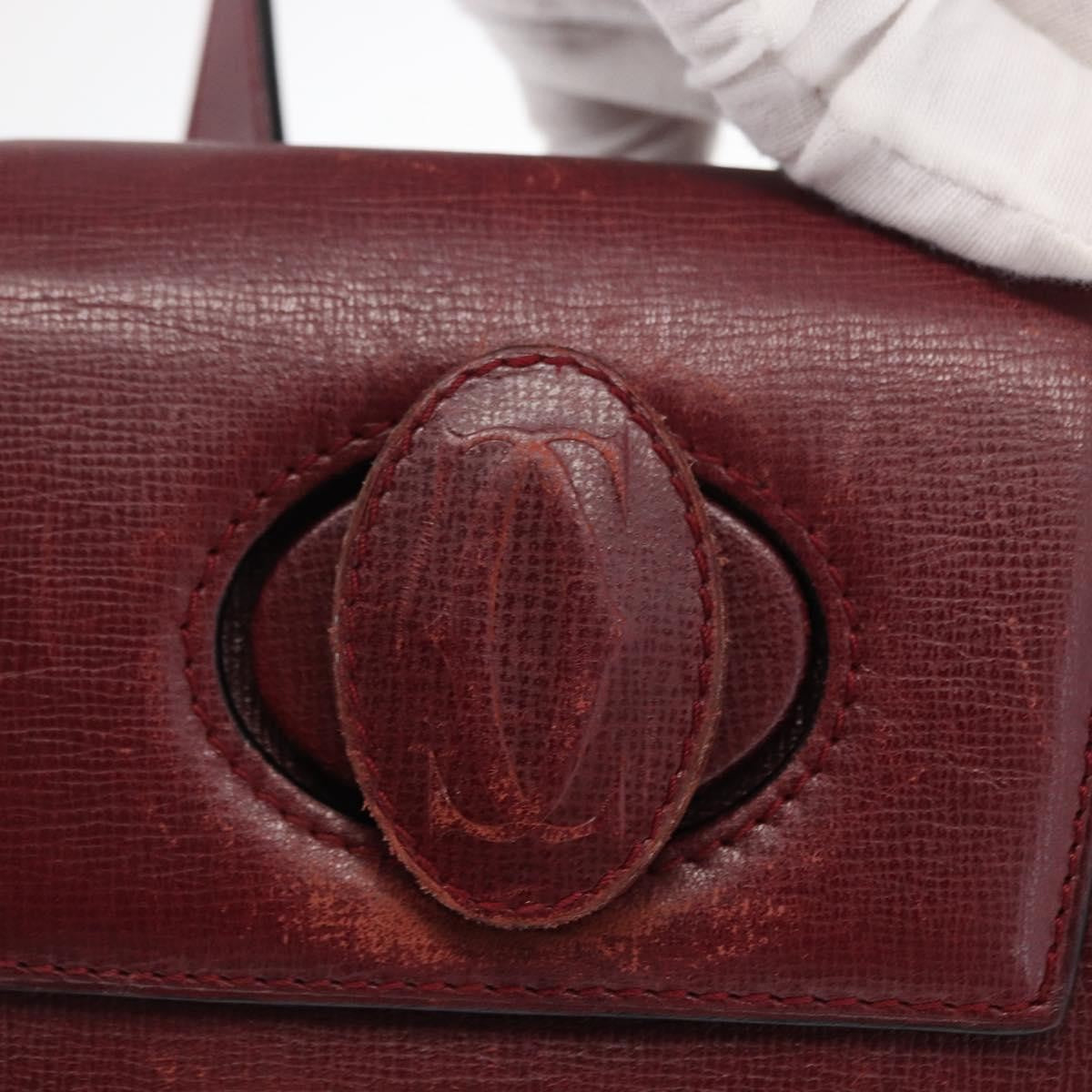 Cartier Happy Birthday Leather Burgundy Leather Backpack Bag (Pre-Owned)