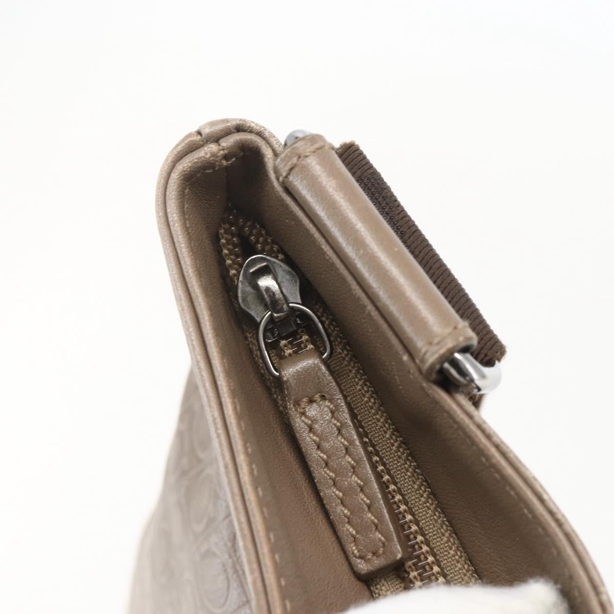 Salvatore Ferragamo Gancini Leather Beige Leather Shoulder Bag Bag (Pre-Owned)