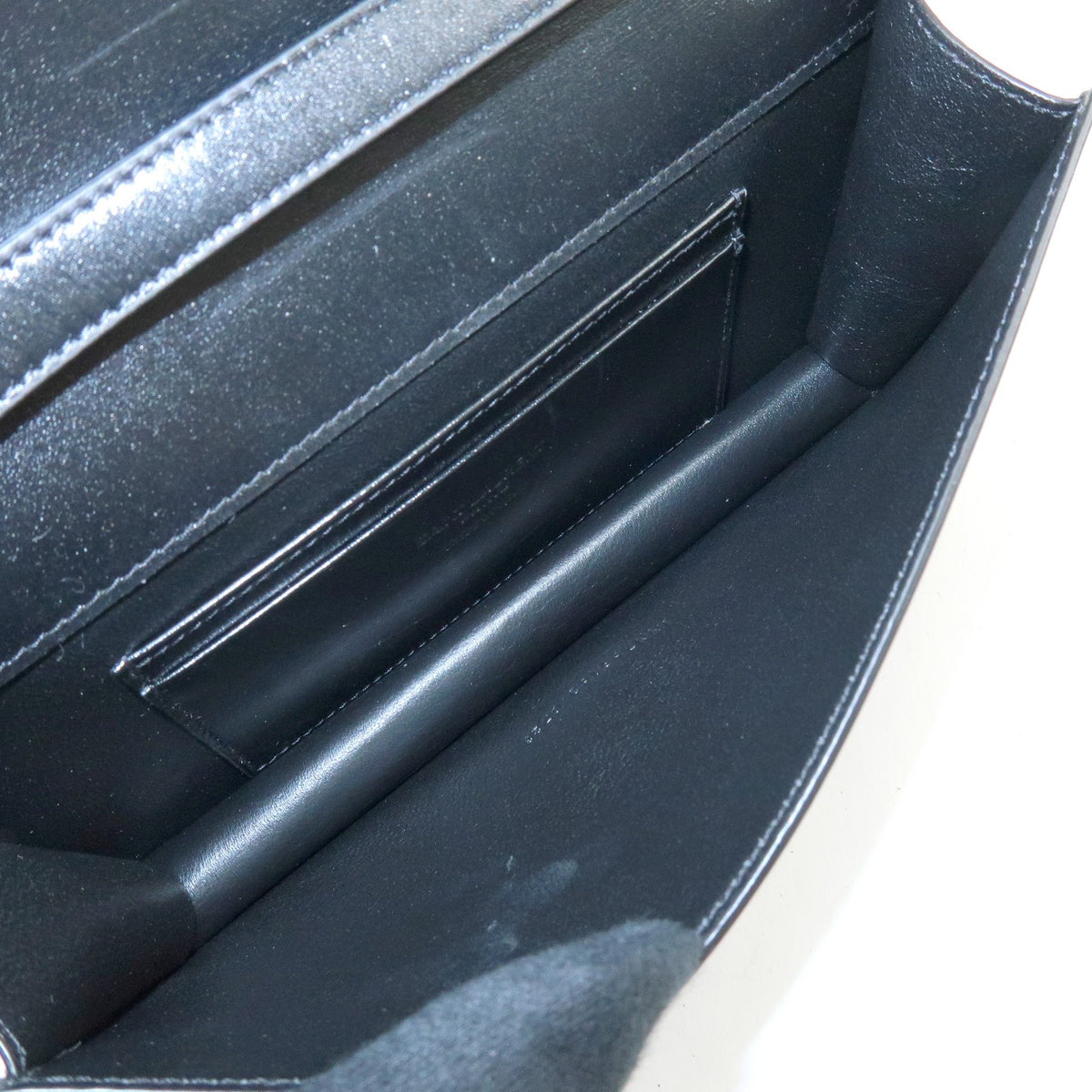 Saint Laurent Paris Chain Leather Black Leather Crossbody Bag Bag (Pre-Owned)